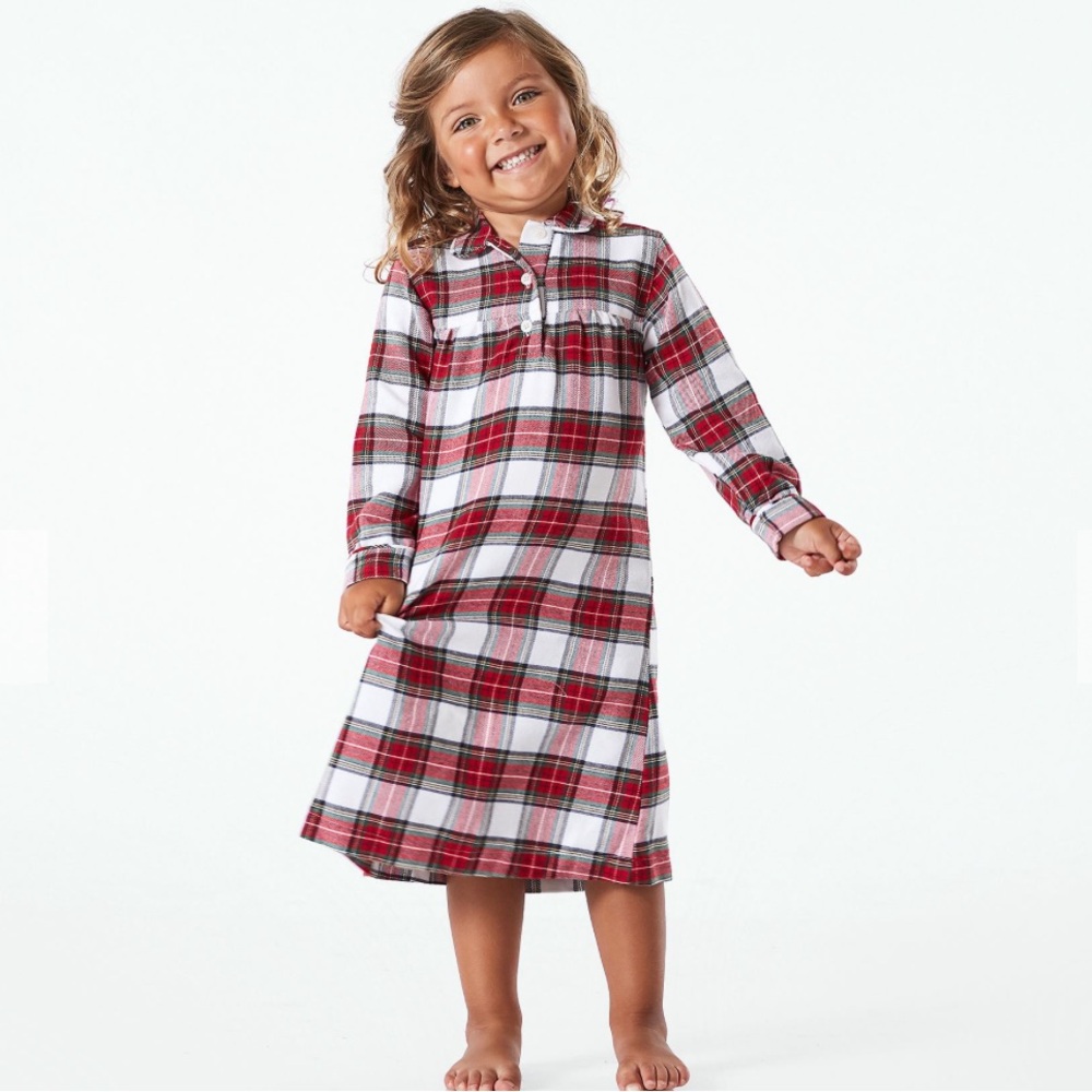 PotteryBarn kids Morgan Plaid Flannel Nightgown 3T